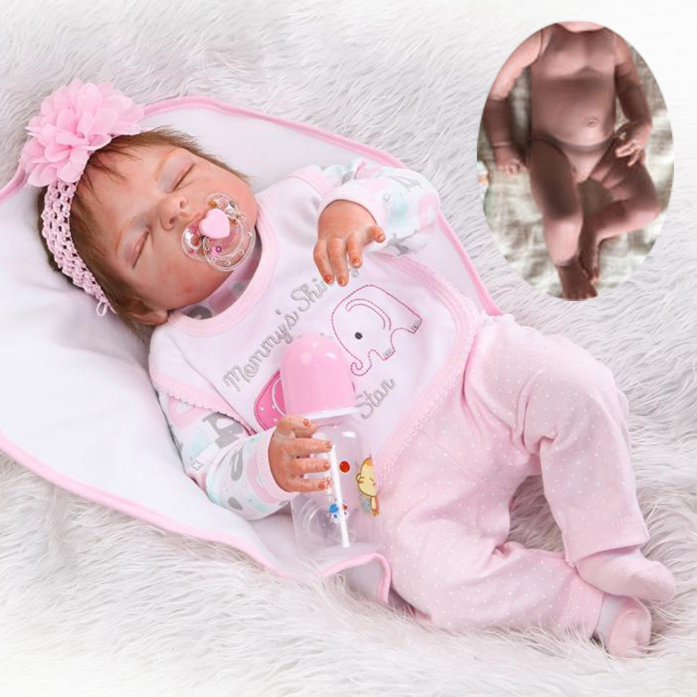 

22" / 55cm Newborn Full Body Vinyl Silicone Reborn Baby Dolls Handmade Girl Doll Waterproof Bath Gifts