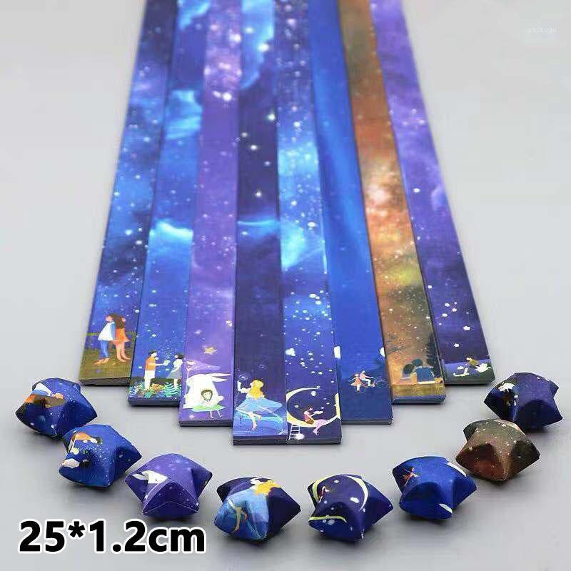 

Other Arts And Crafts 136pcs Lucky Galaxy Star Origami Paper Colored Gift Craft Folded Stacked Strips Handmade Home DIY Decoration