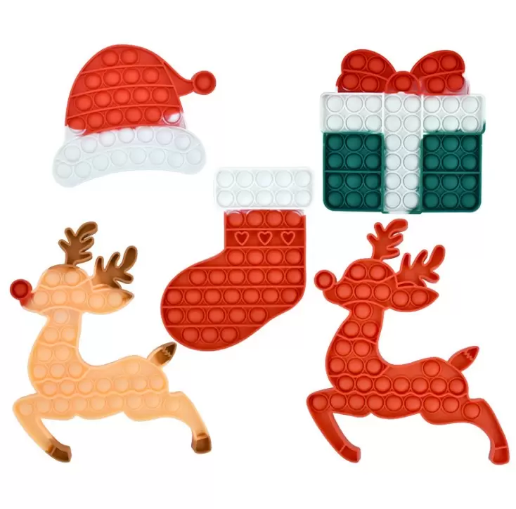 

2022 Fidget Toys Halloween Colorful gift box Hermit crab Christmas elk Hat socks Rainbow Push Bubble Anti Stress Finger Toy Surprise Party Favor