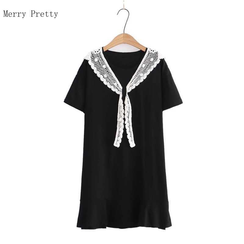 

Solid Lace Patchwork Casual Straight Dresses Women Summer Vintage Short Sleeve O-neck Korean Fashion Ladies Cotton Dress 210526, White