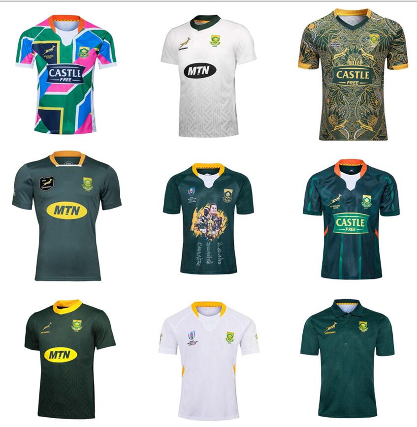 

19 20 Africa shirt African 100th Anniversary rugby jersey CHAMPION JOINT VERSION national team shirts South, Yellow