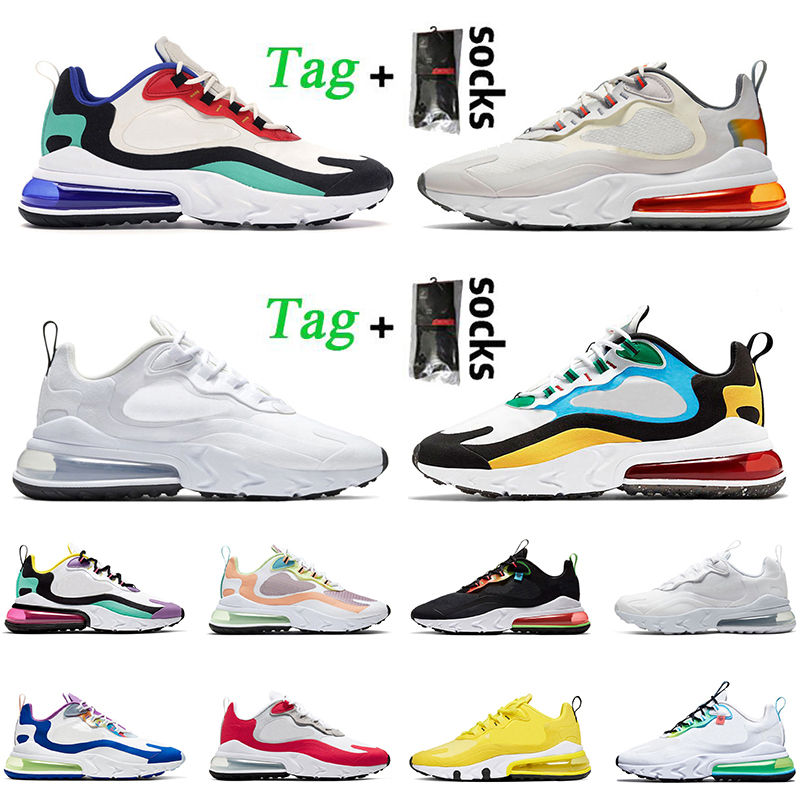 

Fashion Men Womens 270s React Running Shoes Mens Sneakers Trainers Right Violet Bauhaus Blue Light Arctic Pink University Red Yellow Black Size 36-45, White;red