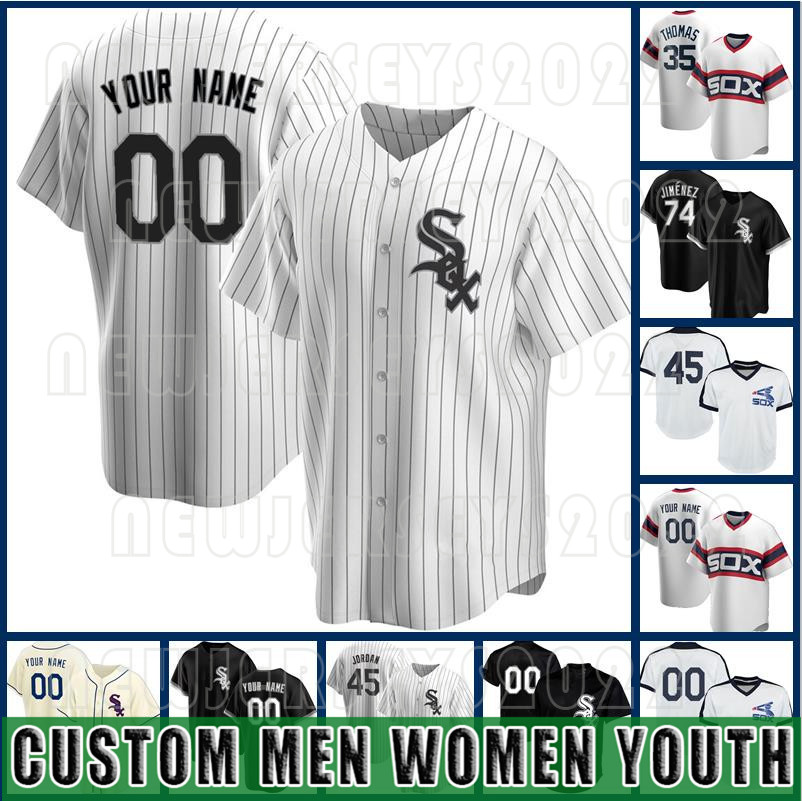 

Custom 74 Eloy Jimenez White Baseball Sox Luis Robert Yoan Moncada Jose Abreu 8 Bo Jackson Lucas Giolito Liam Hendriks Chicago Jersey, Blue;black