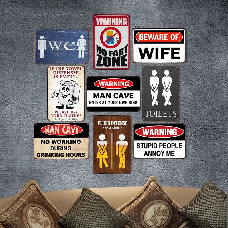 

2021 Funny Toilet Rule Vintage Metal Sign Board Art Tin Sign Painting Bar Pub Cafe Garage Hotel House Wall Decor Metal Poster Size 30X20cm