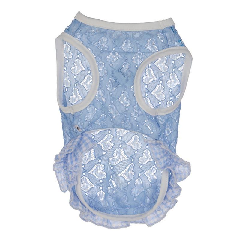 

Dog Apparel Spring And Summer Love Shape Mesh Vest Costumes Lovely Pet T-Shirt Cat Clothes Puppy
