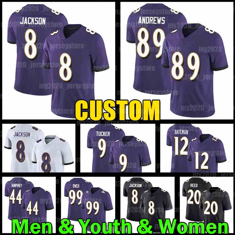 

8 Lamar Jackson Jersey 44 Marlon Humphrey 99 Odafe Oweh Baltimore''Ravens''Mark Andrews Ray Lewis Justin Tucker Marlon H, Black;red