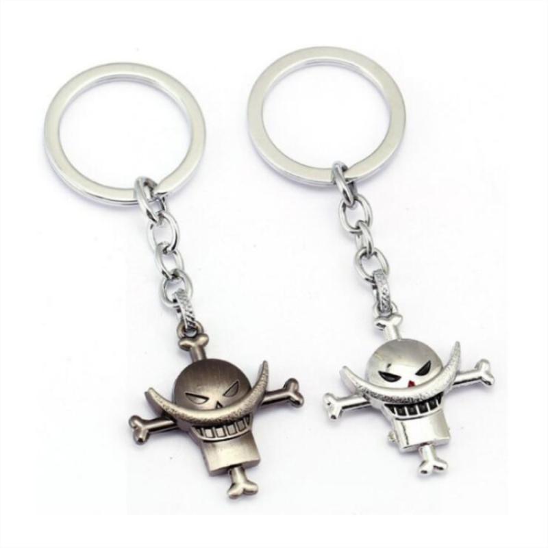 

Keychains Design 3D Handmade Stainless Steel Japan Anime One Piece Keyring Monkey D Luffy Hat Keychain Skull Llavero Rudder Zoro Charm
