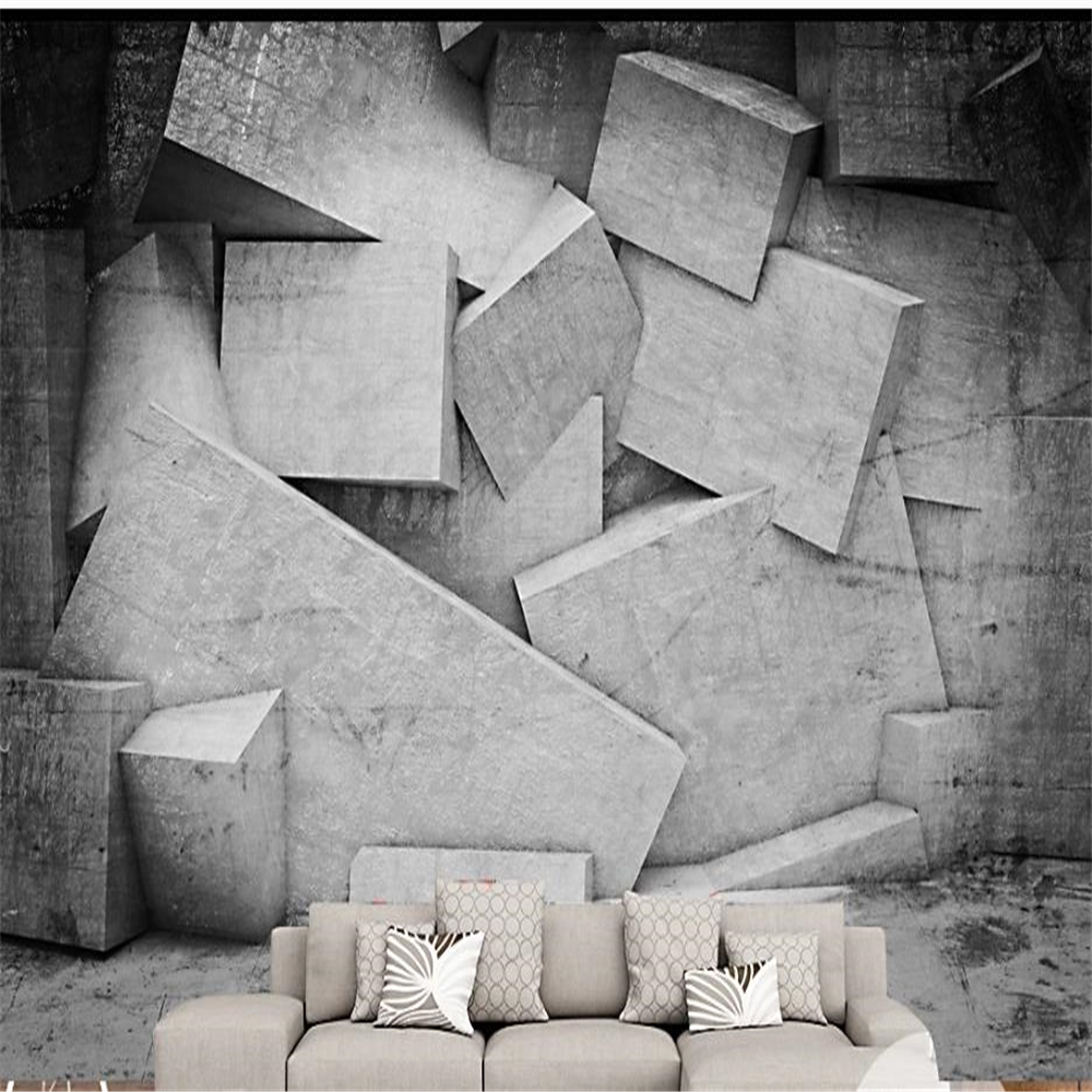 

custom wallpapers Three-dimensional geometric wallpapers abstract TV background wall 3d murals wallpaper for living room, Grey