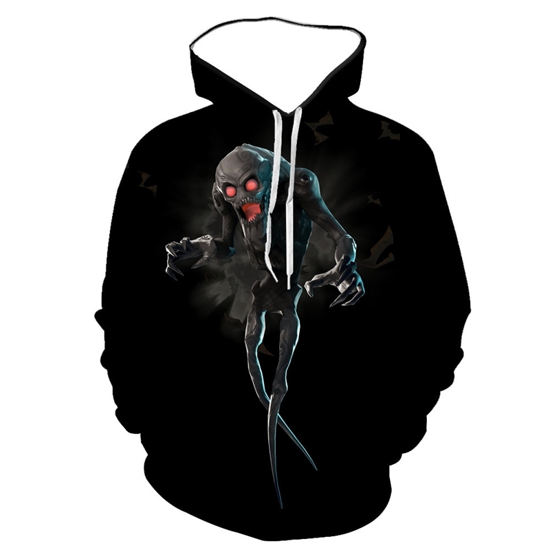 

New skull 3D digital print men's black casual Hoodie