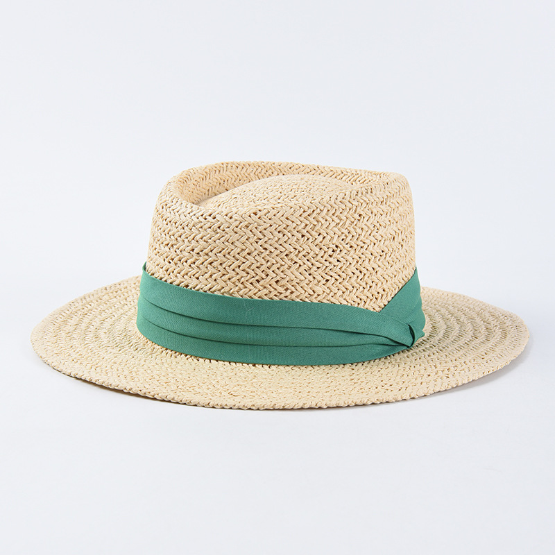 

New Handmade St Beach Hat For Women Summer Holiday Panama Cap Fashion Concave Flat Sun Protection Visor Hats Wholesaleg, 01