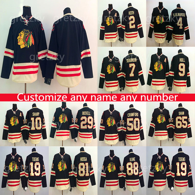 

New Chicago Blackhawks Hockey Jerseys 2015 classic RBK jerseys Mens Custom JONATHAN TOEWS PATRICK KANE Any Name Any Number Hockey Jerseys, 2015 black rbk