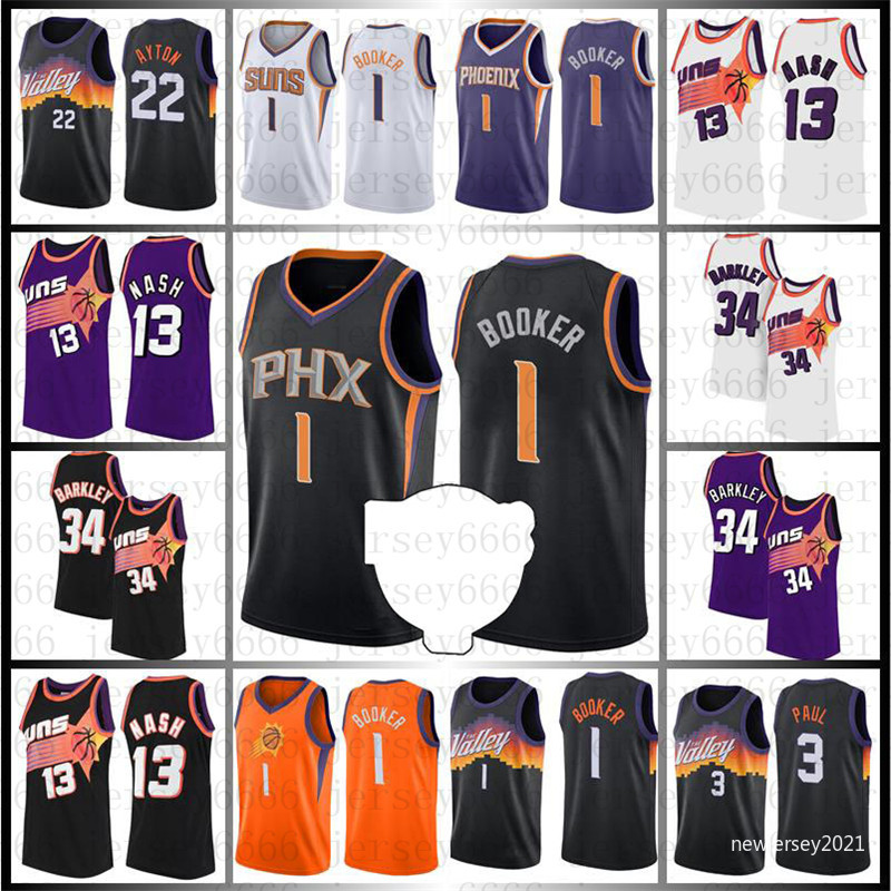 

Devin 1 Booker Mens Deandre 22 Ayton Final Patch Suns Chris 3 Paul Basketball Jersey Phoenix Jersey Retro Charles 34 Barkley Steve 13 Nash Jersey 2021, Jersey(taiyang)
