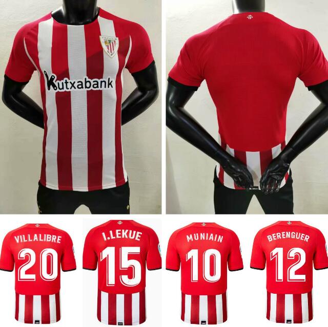 

player version 21 22 Bilbao Club Soccer Jersey home Athletic RAUL GARCIA BERENGUER WILLIAMS 2021 2022 VILLALIBRE MUNIAIN MARTINEZ Camiseta de football shirt, Red