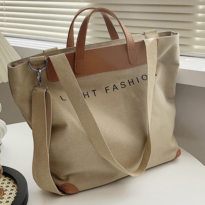 

Casual Canvas Tote Women Shoulder Bag Designer Letters Crossbody Bags for Women Handbags Large Capacity Patchwork Shopper Bag, Black