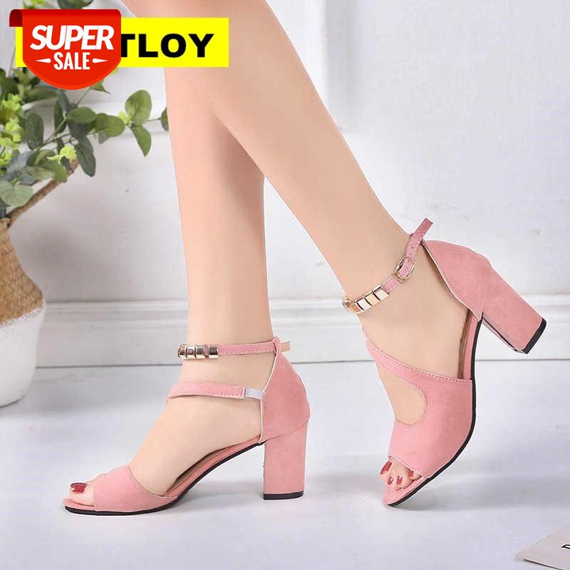 

2019 Summer Women Sandals Open Toe Women's Sandles Thick Heel Pumps Shoes Korean Style Gladiator High Heel Peep Toe #N77v