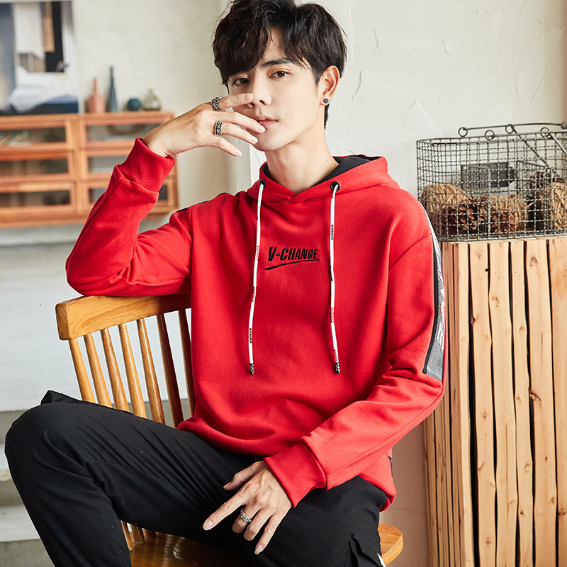 

2021 New Cool Hip Hop Patchwork Long Sleeve Pullover Contrast Sweatshirt Hoodies Men High Quality 8poo, Dark grey