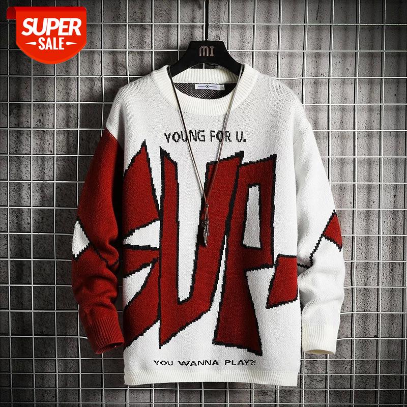 

Men'S Sweaters Spring Autumn Winter Clothes 2021 Pull OverSized -4XL 5XL Korea Style Casual Standard Pullovers #5W1C, White;black