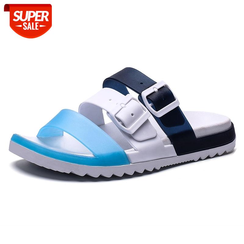 

Jumpmore Summer Men Slippers Non-slip Beach Slides Flip Flops Sandals For Men Shoes Three Color Outdoor EVA Slippers Size 40-45 #ox4r, Black