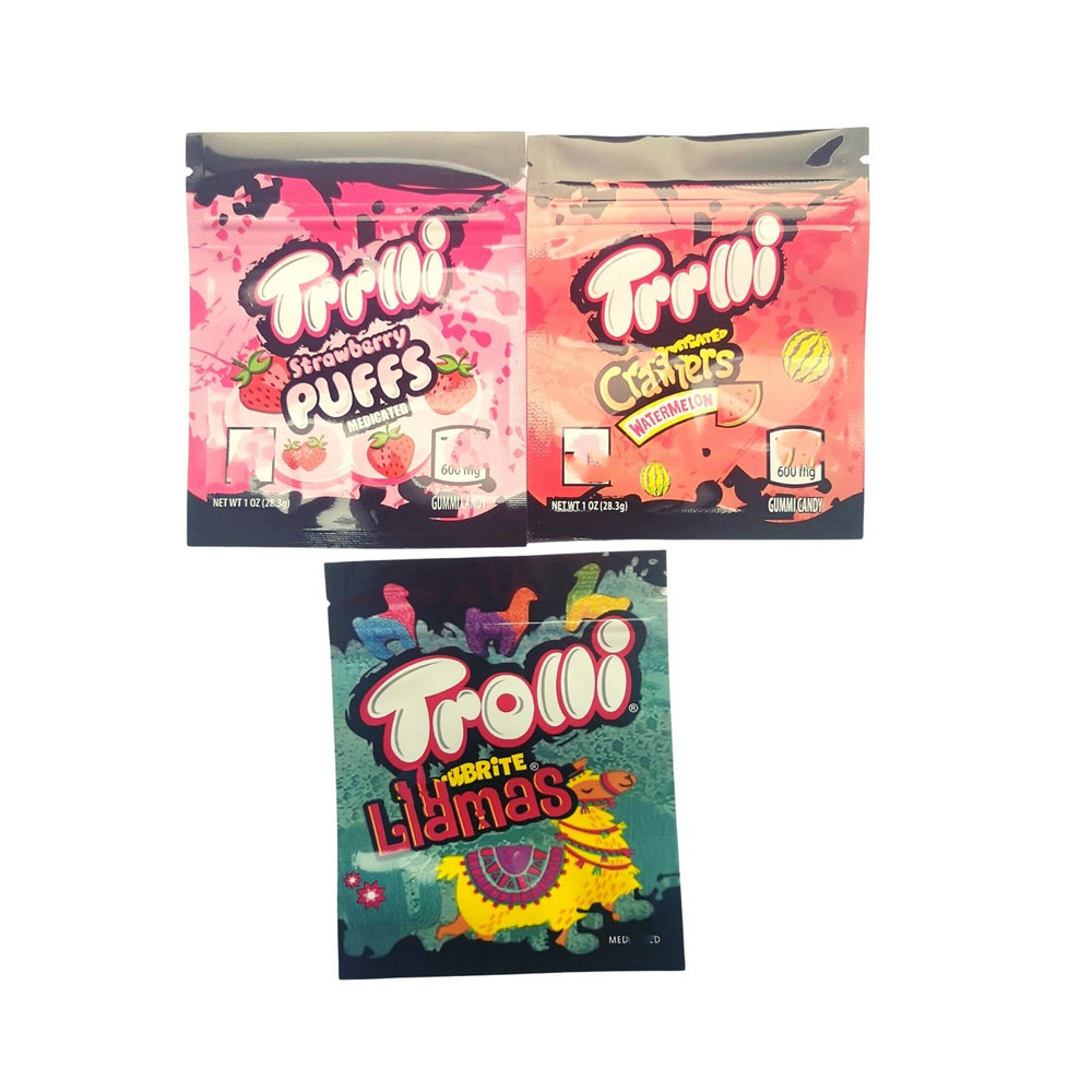 

Trolli Packaging Bag 600mg Octopus Peach Sharks Llamas Brite Clers Edibles Gummies Watermelon Berry Worm Gummy jllaho