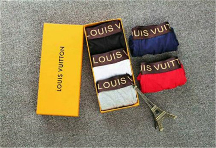 

3pcs/lot Luxurious designers Mens Elastic underwears boxers Underpants Male sexy Underpants Man l Cotton v breathable with Box, Black;white
