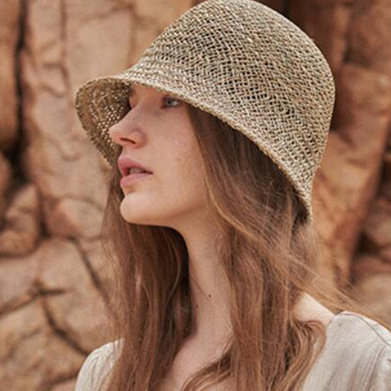 

2021 New Clasical Women Cloche Sun Seagrass Beach Straw Travel Elegant Short Brim Summer Church Cap Derby Fedoras Hat P10d, As show