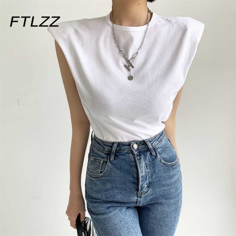 

Women Cotton T Shirts Fashion Summer Streetwear Sleeveless Casual White Tee Woman Korean Tops 210525