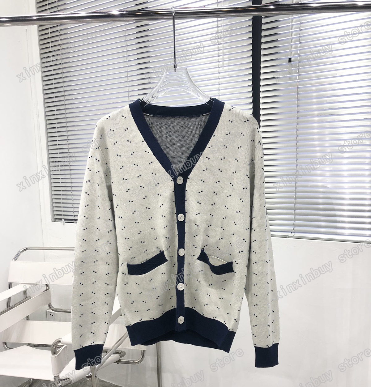 

22ss Men Women Designers Sweaters Jacquard letters long sleeve Man Crew Neck paris Streetwear white black xinxinbuy S-2XL, Multi