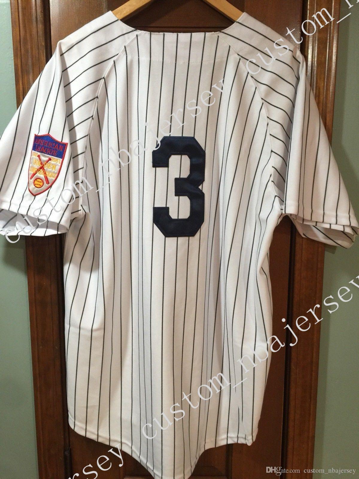 

cheap custom Babe Ruth #3 Vintage Jersey W/Patch Stitched Customize any number name MEN WOMEN YOUTH XS-5XL, Black;blue