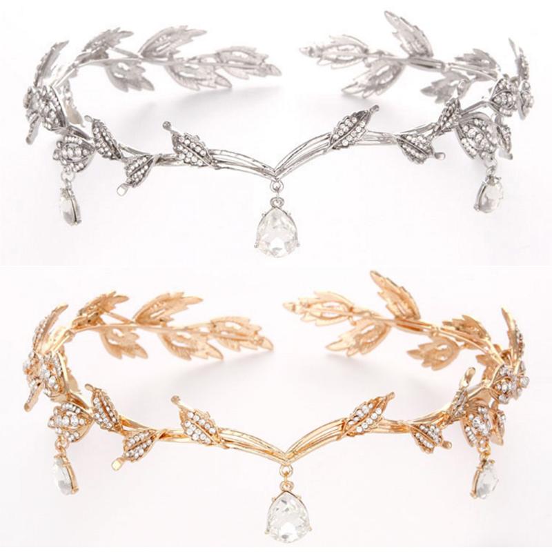

Hair Clips & Barrettes Vintage Crystal Bridal Accessory Wedding Imitation Rhinestone Waterdrop Leaf Tiara Crown Headband Frontlet Bridesmaid