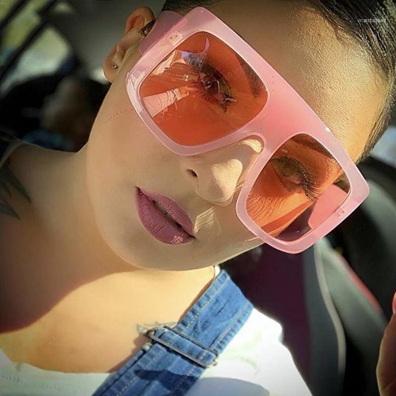 

Sunglasses Vintage Oversize One Piece Pink For Women Gradient Cool Sun Glasses Men Black Clear Shield Shades 1