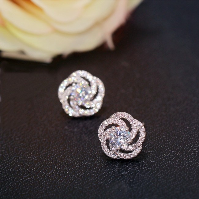 

DIWENFU S925 Sterling Diamond Stud for Women Aros Mujer Oreja Silver 925 Jewelry Orecchini Peridot Earring Female
