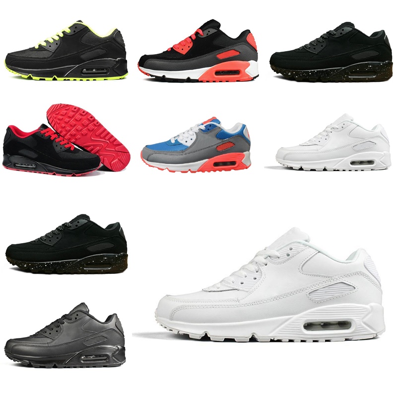 

Men womens 90 Shoes Black Red White Trainer Cushion Surface Breathable 36-45