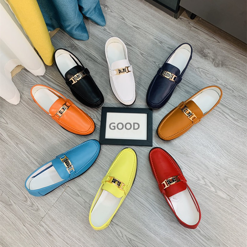 

Real leather shoes from Paris designer Men's shoe casual man wedding sandal Famous brand, Blue 02