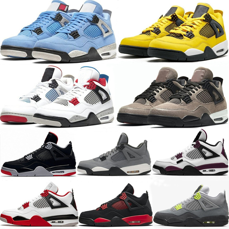 

Basketball Shoes 4 Man Woman Mens Sneakers 4s Infrared White Oreo Sail Cool Grey University Blue Fire Red Thunder Bred Zen Master Military Black Cat Men Women Trainers, 48