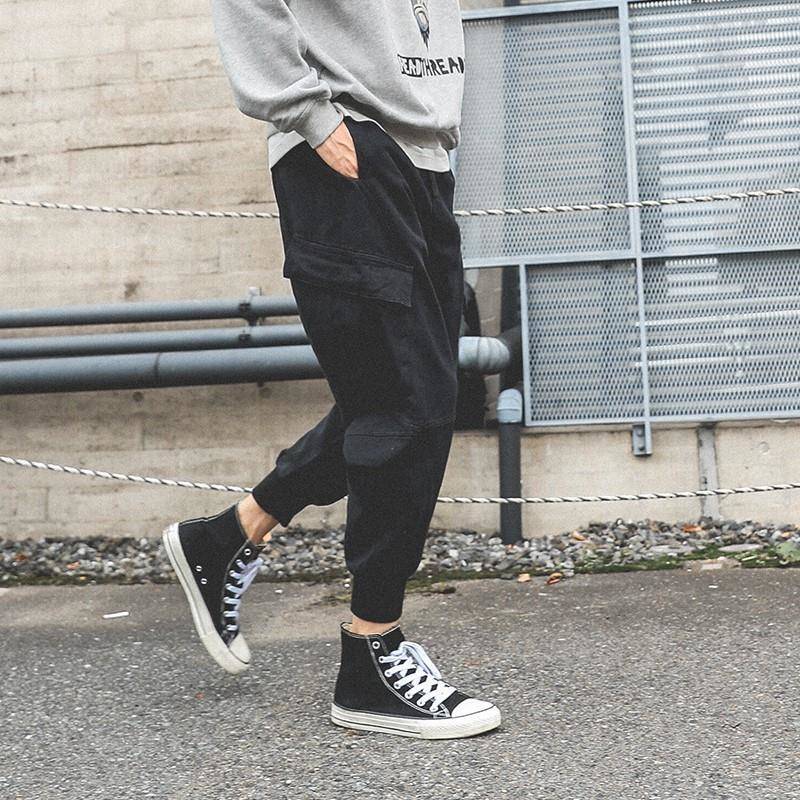 

2021 New Homens Primavera Outono De Dano Cintura Elstica Hip Pop Calas Lpis Streetwear Moda Preto Hombre Moletom Masculino Nlbg, White
