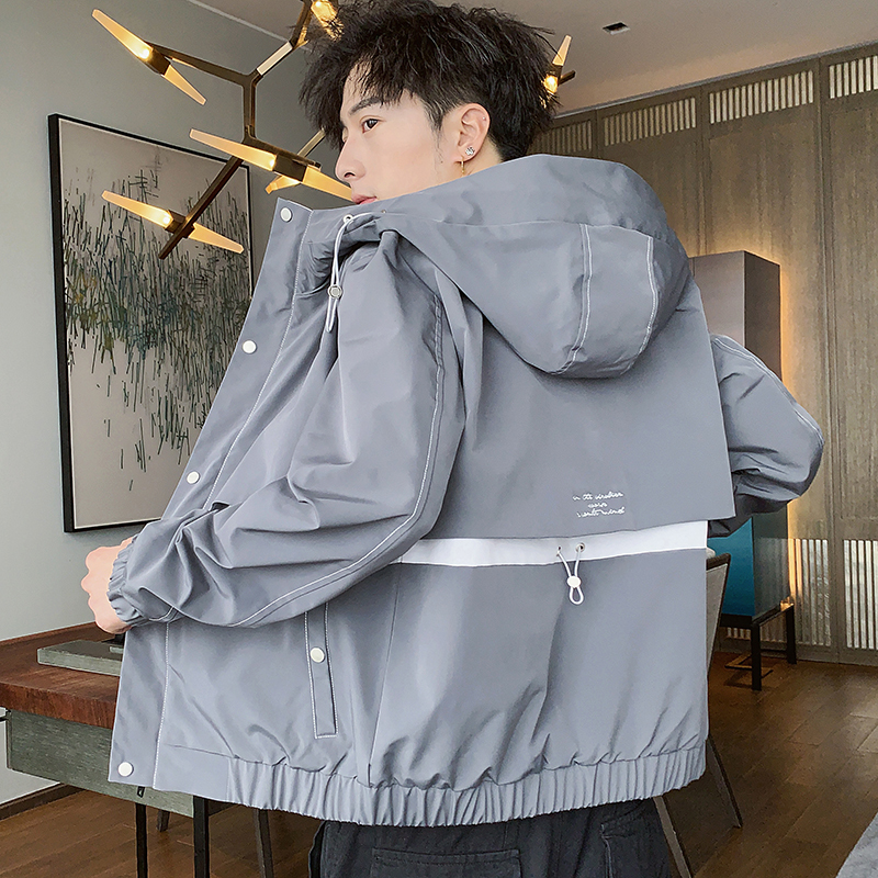 

2021 New Autumn Outdoor Jacket Men Solid Windproof Hooded Jackets High Quality Hip Hop Casual Coats Youth Size M-4xl Drop Shipping 9n23, Gray