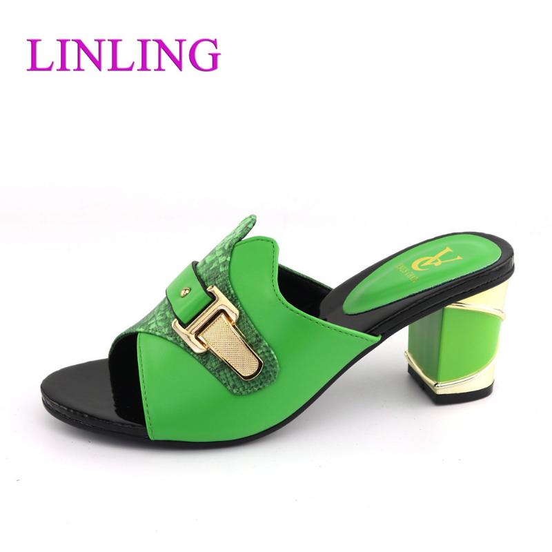 

Dress Shoes Fashion Luxury Women Designers Nigerian Party Pumps Wedding Med Heels Plus Size Ladies Sandals With Slip On, Black