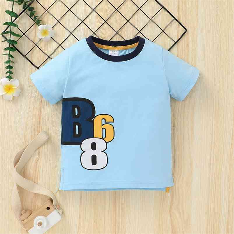 

Summer Children Casual Cotton Short Sleeve O Neck Print Number Fashion Baby Girl Or Boys T-shirt 1-8T 210629, White