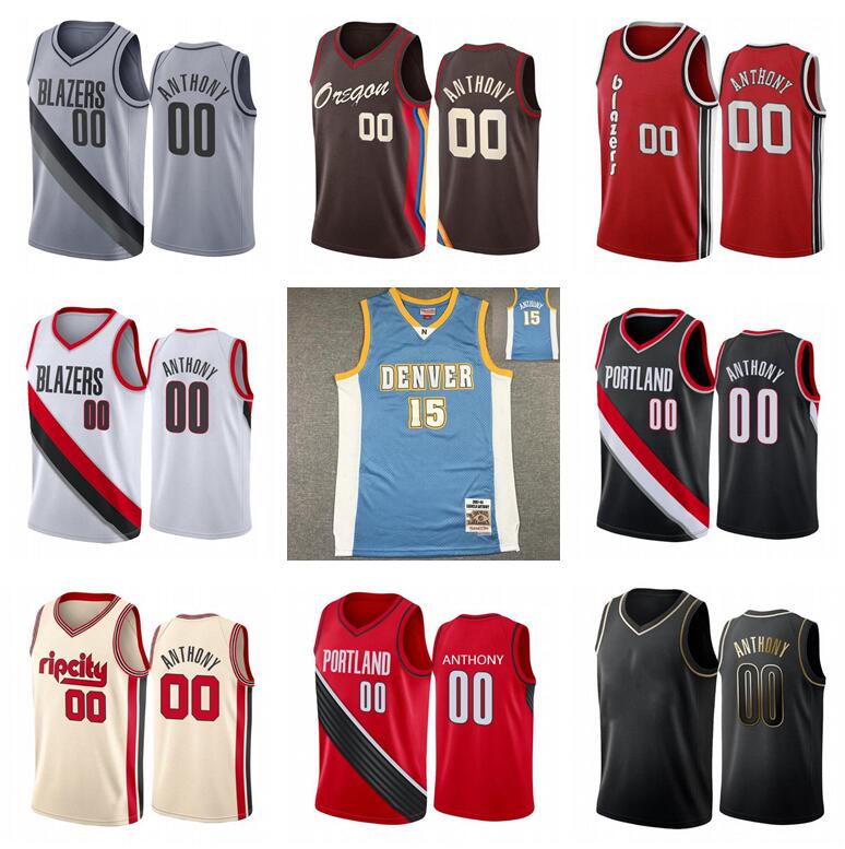 

Men basketball jerseys 00 Carmelo 15 Anthony jersey green white black blue red City sleeveless wear and shorts