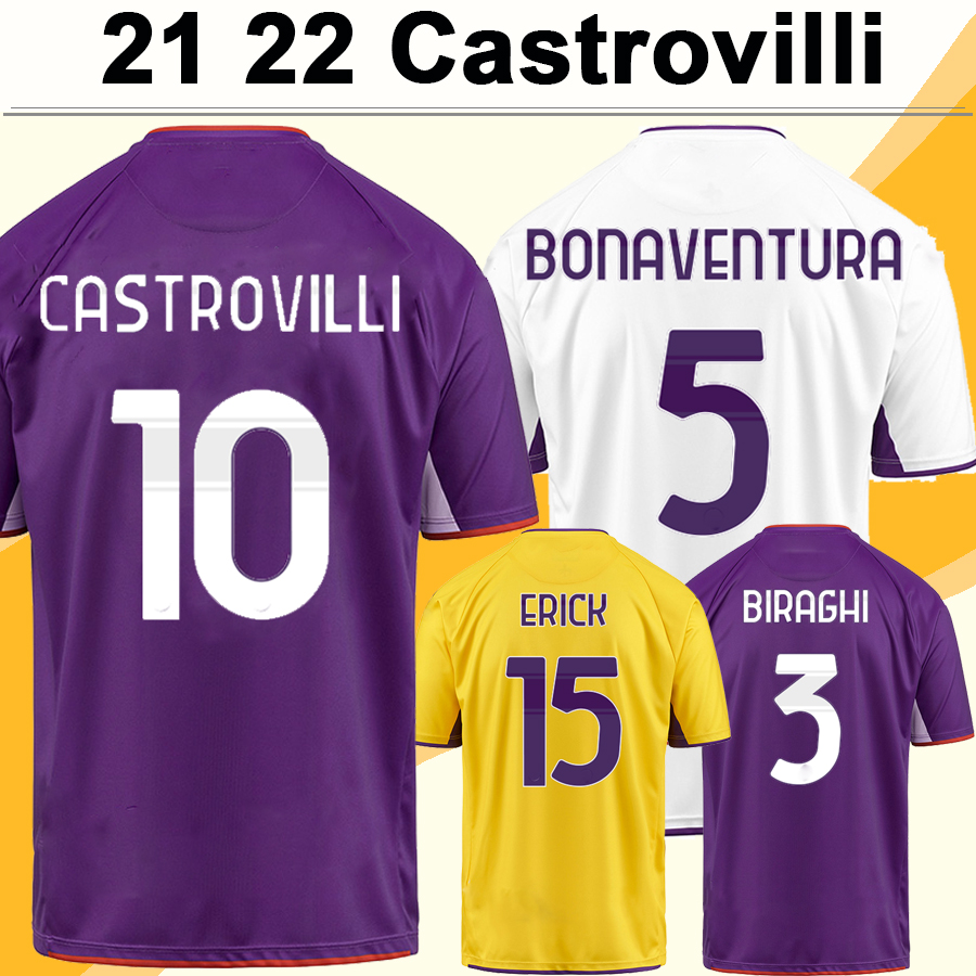 

21 22 Fiorentina Mens Soccer Jerseys CASTROVILLI BIRAGHI MILENKOVIC BONAVENTURA CALLEJON VLAHOVIC Home Away 3rd Football Shirt Short Sleeve Uniforms, Qm4254 21 22 3rd no patch