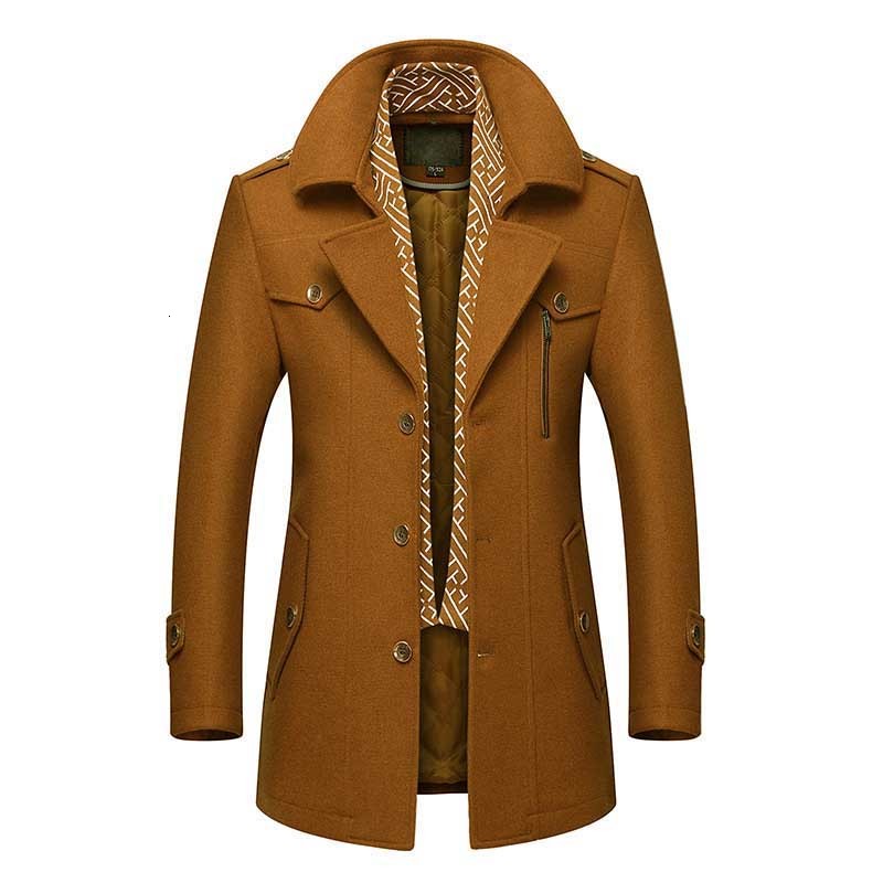 

2021 New Manna Double Trenchcoat Male Woolen Warm Winter Man Clothes Jacket Ijqv, Yellow