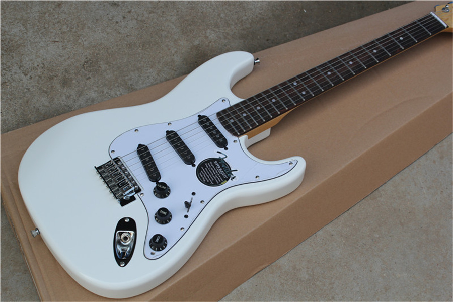 

Pure white golden hardware rock tremolo bridge electric guitar guitarra