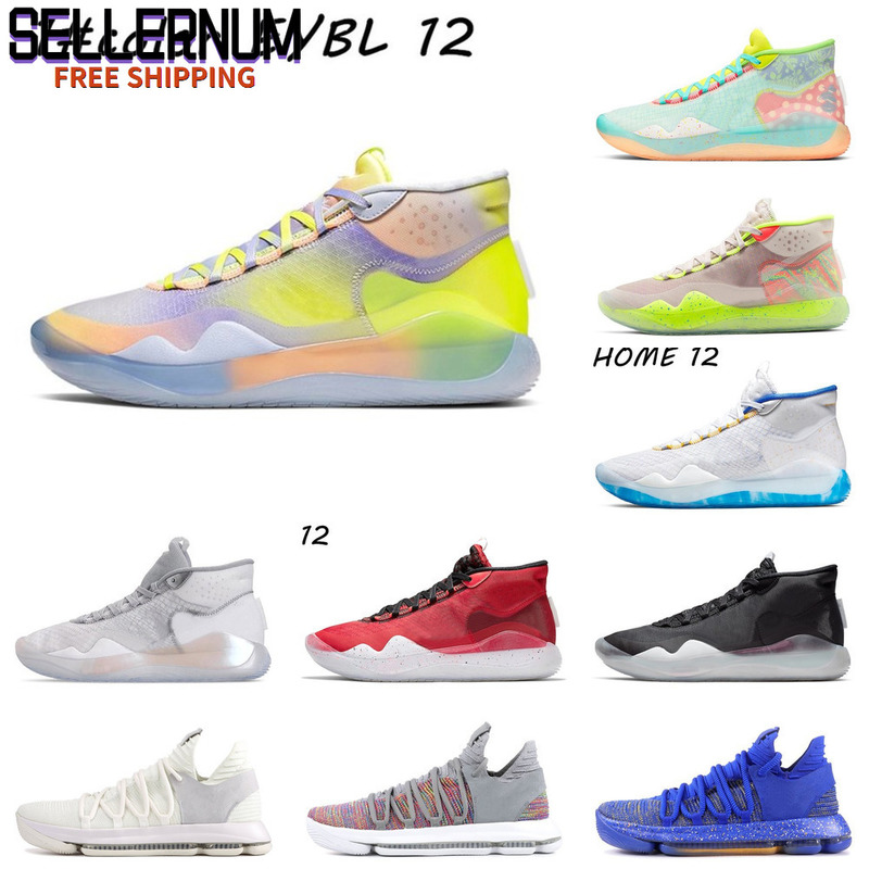 

Top quality New mens basketball shoes KD 10 12 EYBL 90S KID WARRIORS HOME Wolf Grey UNIVERSITY RED FINALS sports sneakers trainers