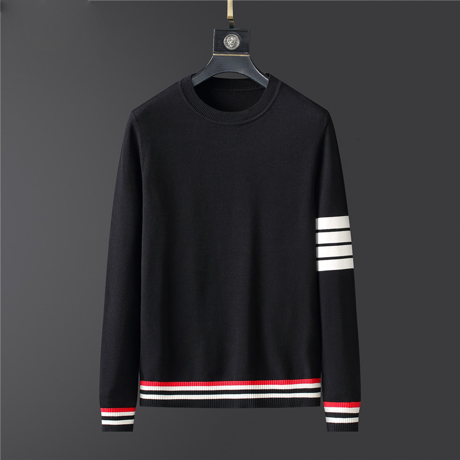 

2021 New Sweater Mens Clothes Fall Winter Men Clothing Long Sleeve Knitted Pullover Plus Size Striped High Quality Korean Style Tops 43uz, Xxl