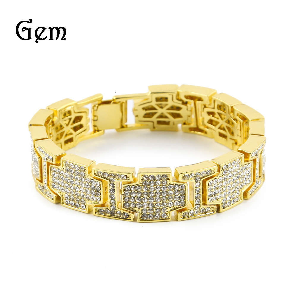 

Gem diamond inlaid simple style bracelet men's Bracelet