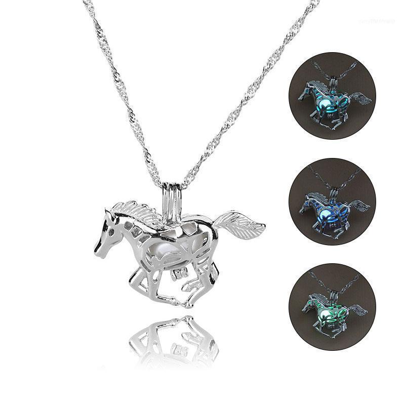 

Pcs Necklace Chain Horse Shape Glowing Pendant Fashion Jewelry For Women Wedding LL@171