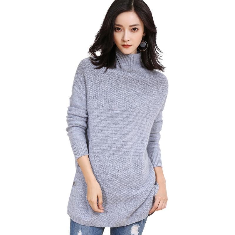 

Women's Sweaters DILLY FASHION Ladies Winter Warm Chunky Cashmere Knitted Sweater With Buttons- GML7232, Gray