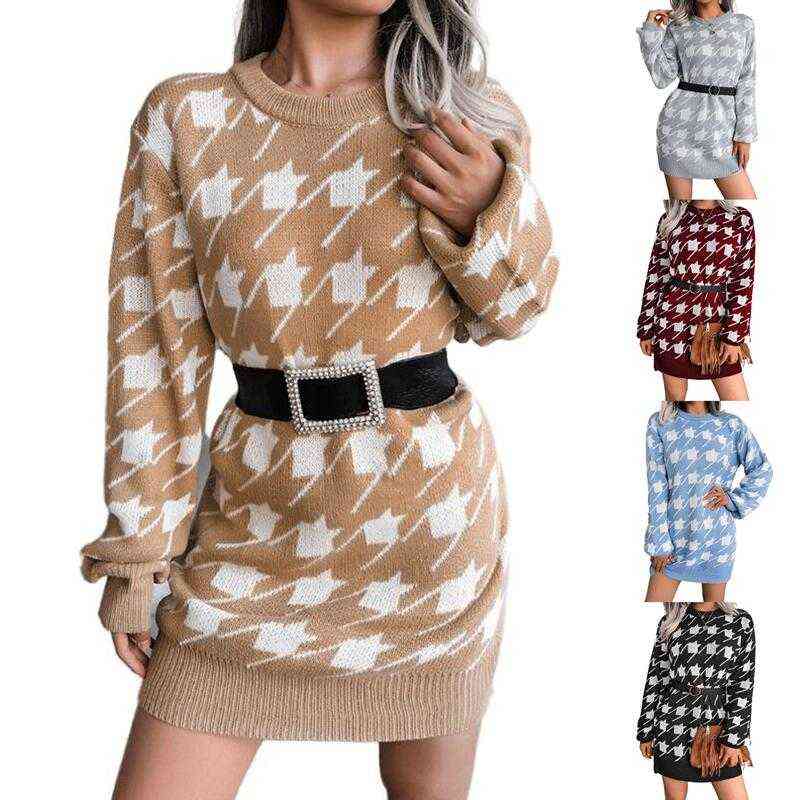 

New Autumn Winter Warm Sweater Dress Women Sexy Slim Bodycon Dress Female Knitted Dress Not include belt Y1110, Burgundy