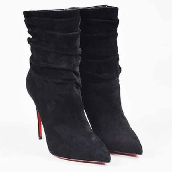 

Luxury designer shoes Red bottoms boot Suede Ishtar Booty Ankle Boots winter short bootie soft leathers reds soled pumps with box EU35-43