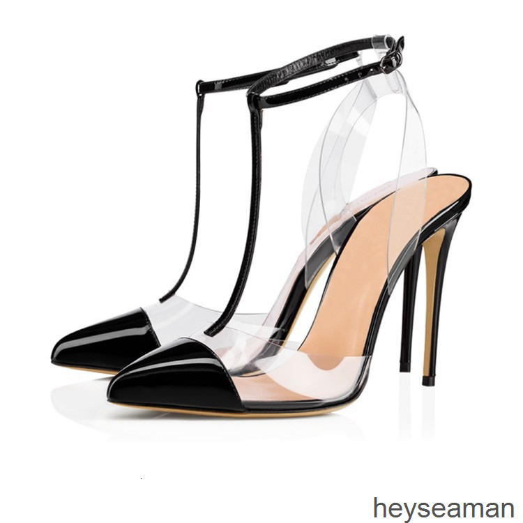 

Sandals Sandals_ Pointed high-heeled PVC sandals women's exposed transparent rivets 1JWF, 2# shoe box